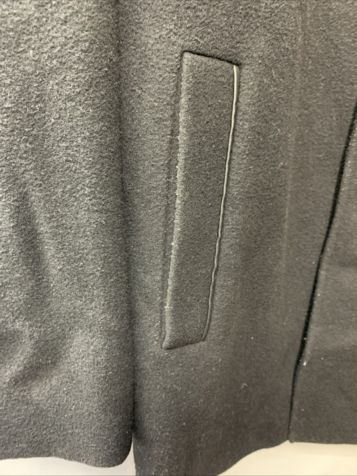 Cole Haan Men's Button Up Wool Plush Car Coat Collared Long Sleeve Size Large