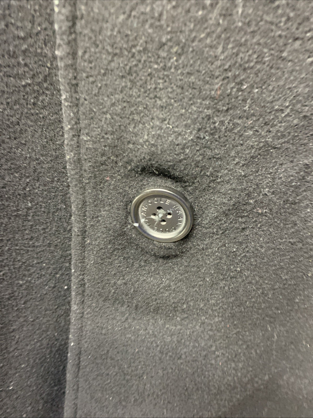 Cole Haan Men's Button Up Wool Plush Car Coat Collared Long Sleeve Size Large