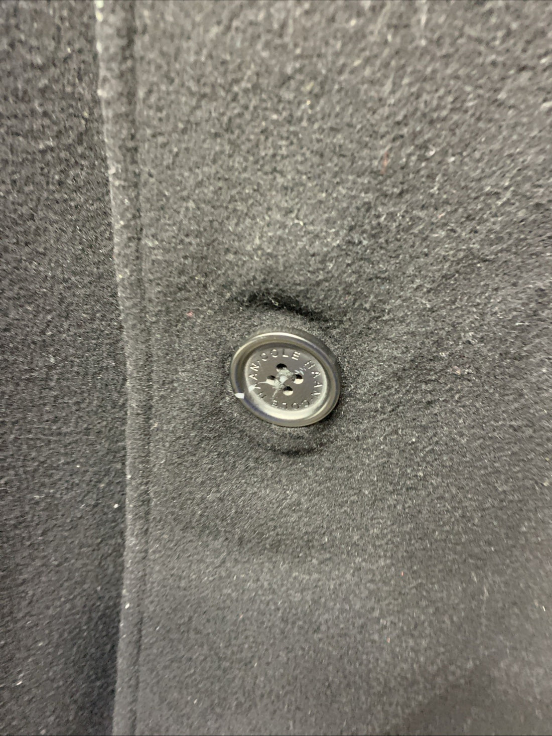 Cole Haan Men's Button Up Wool Plush Car Coat Collared Long Sleeve Size Large