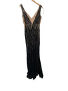 NIGHTWAY Long Swirl Pattern Sequin Gown W/Power Mesh Side Insets & Deep V-Back 8