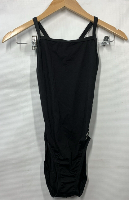 Speedo Female One Piece Swimsuit Solid Flyback Training Suit Black 30 Swimwear