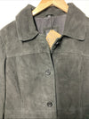 Real Leather Women’s OverCoat Long Sleeve Collared Vintage Style Size Medium