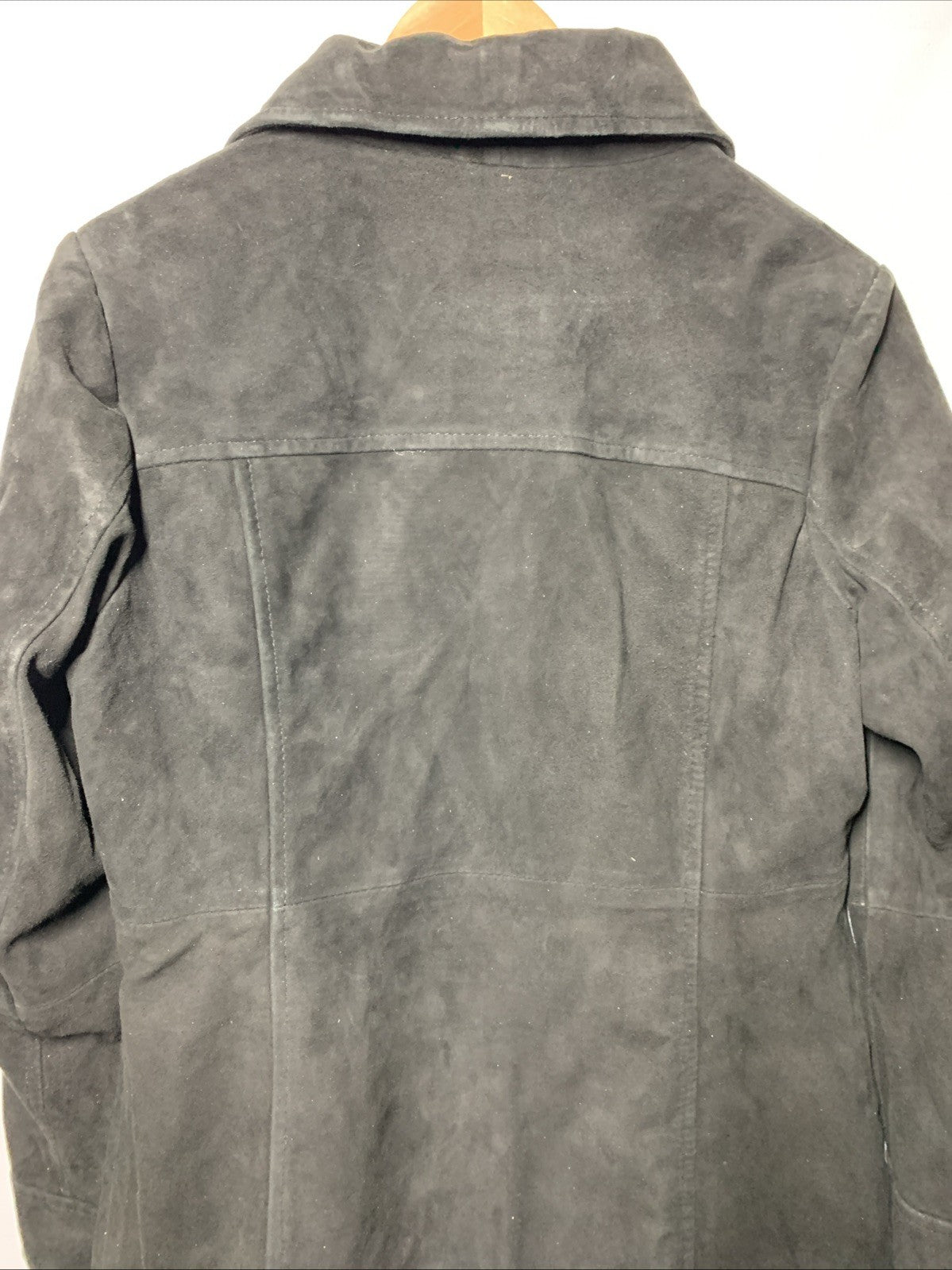 Real Leather Women’s OverCoat Long Sleeve Collared Vintage Style Size Medium