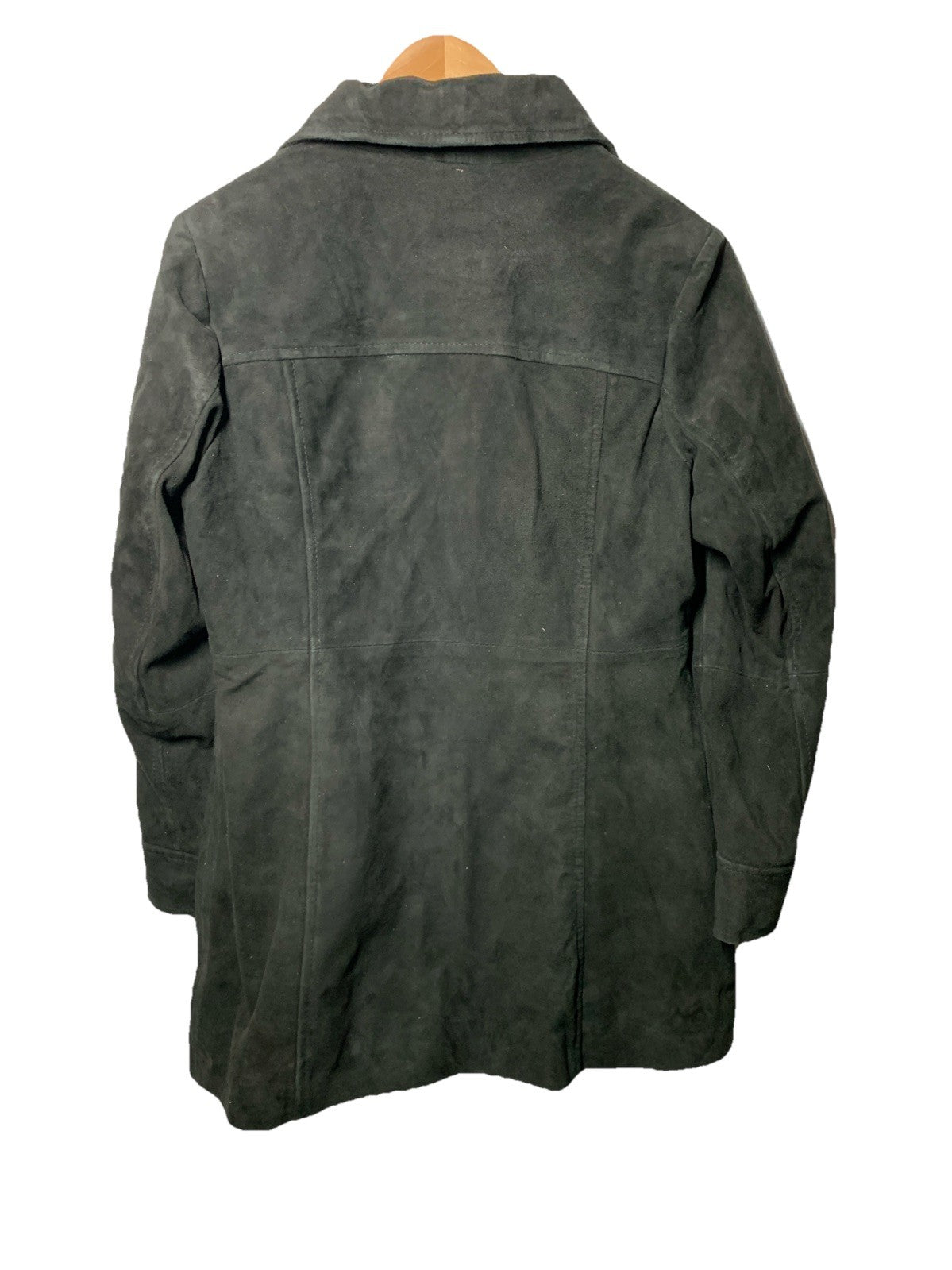 Real Leather Women’s OverCoat Long Sleeve Collared Vintage Style Size Medium