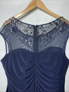 Alex Evenings Women's Long A-line Dress with Illusion Neck And Sleeves Size 16P