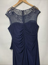 Alex Evenings Women's Long A-line Dress with Illusion Neck And Sleeves Size 16P