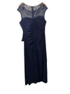 Alex Evenings Women's Long A-line Dress with Illusion Neck And Sleeves Size 16P