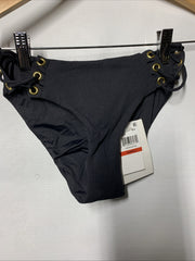 BECCA Womens Standard Modern Edge Hipster Bikini Bottom Cheeky Coverage Black XS