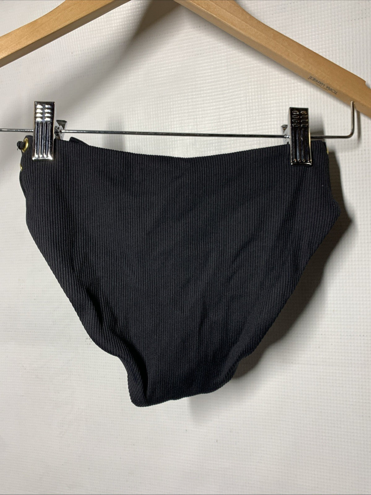 BECCA Womens Standard Modern Edge Hipster Bikini Bottom Cheeky Coverage Black XS
