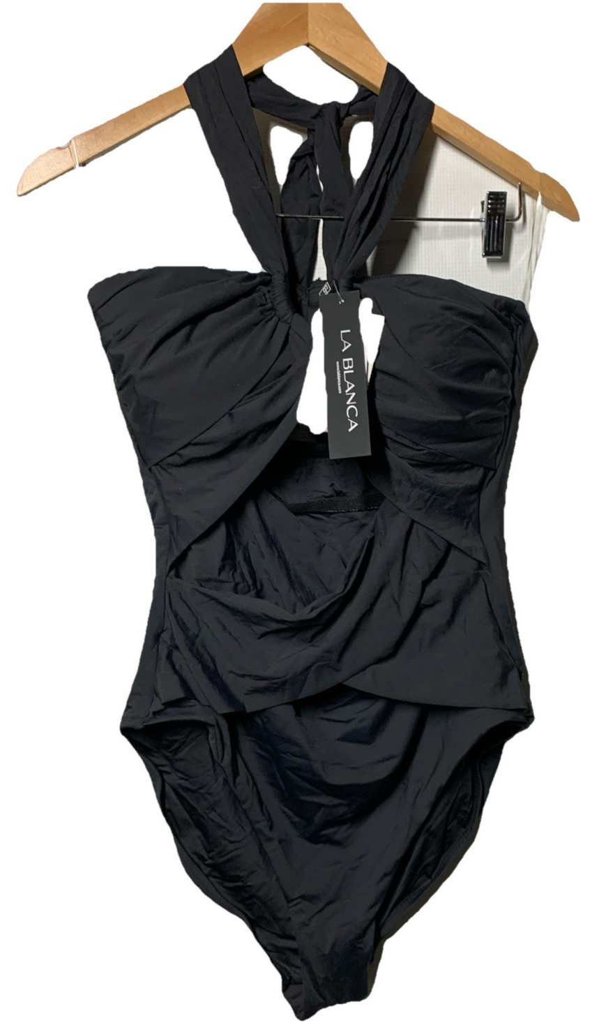 La Blanca Women's Island Goddess Convertible Swimsuit Black Size 14 Swimwear