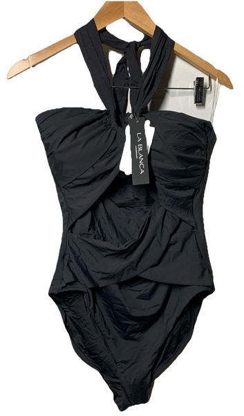 La Blanca Women's Island Goddess Convertible Swimsuit Black Size 14 Swimwear