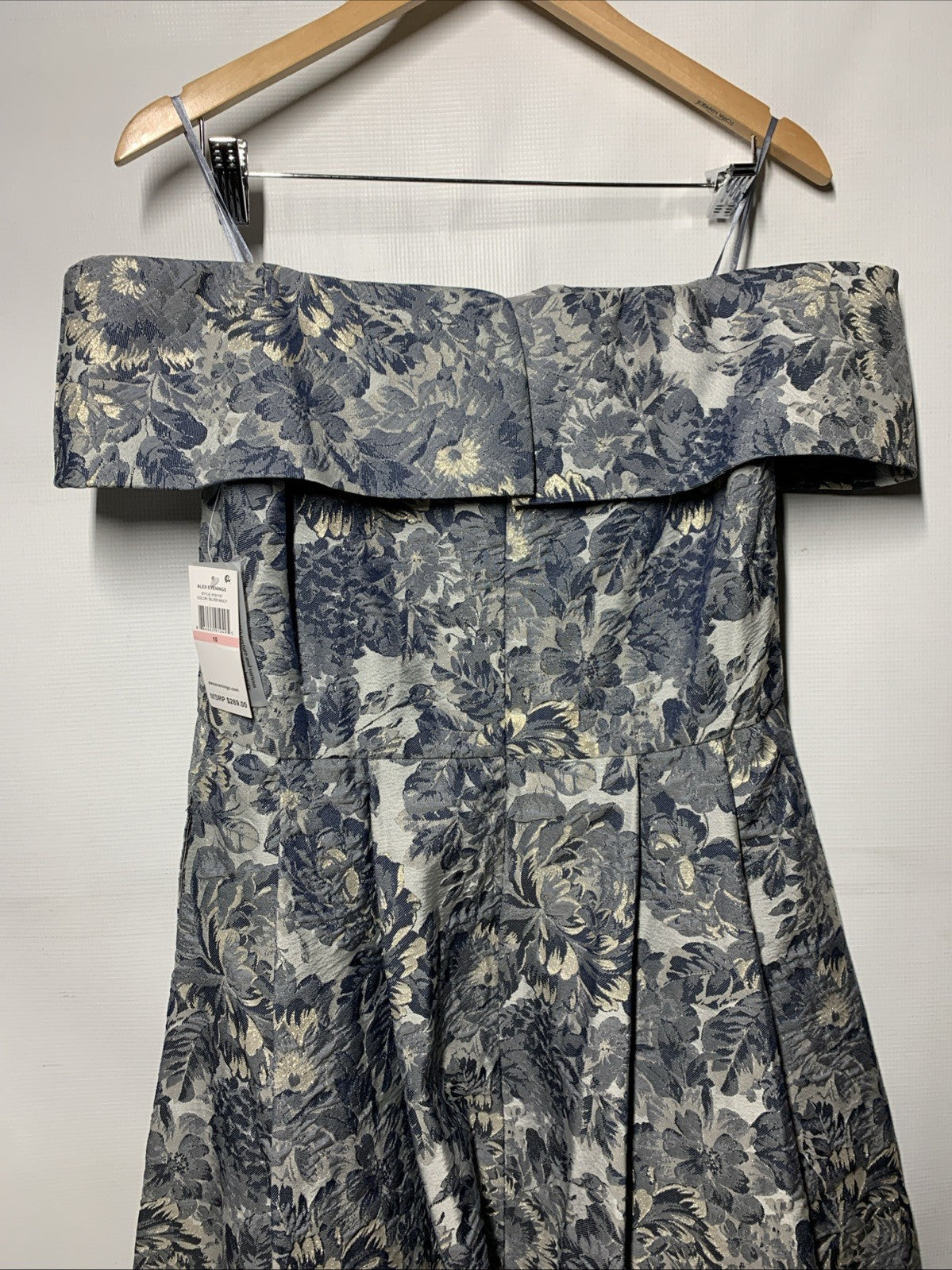 Alex Evenings Womens Formal Ballgown Dress Floral Off-shoulder w/Pockets Size 10