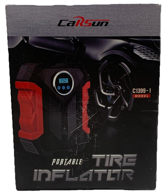 Portable Automobile Air Tire Inflation LED Lamp Tire Compression Pump C1399-1