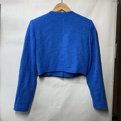 Karl Lagerfeld Women's Long Sleeve Gold Buttoned Cropped Jacket Size 2 Blue