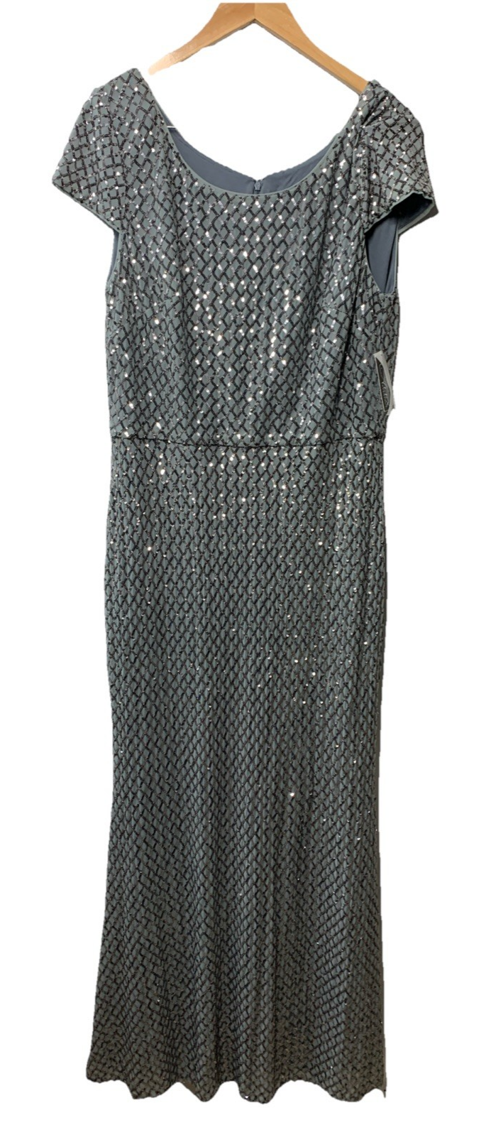 Alex Evenings Women's Long Fit and Flare Dress Formal Elegant Cap Sleeve Size 16
