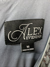 Alex Evenings Women's Long Fit and Flare Dress Formal Elegant Cap Sleeve Size 16