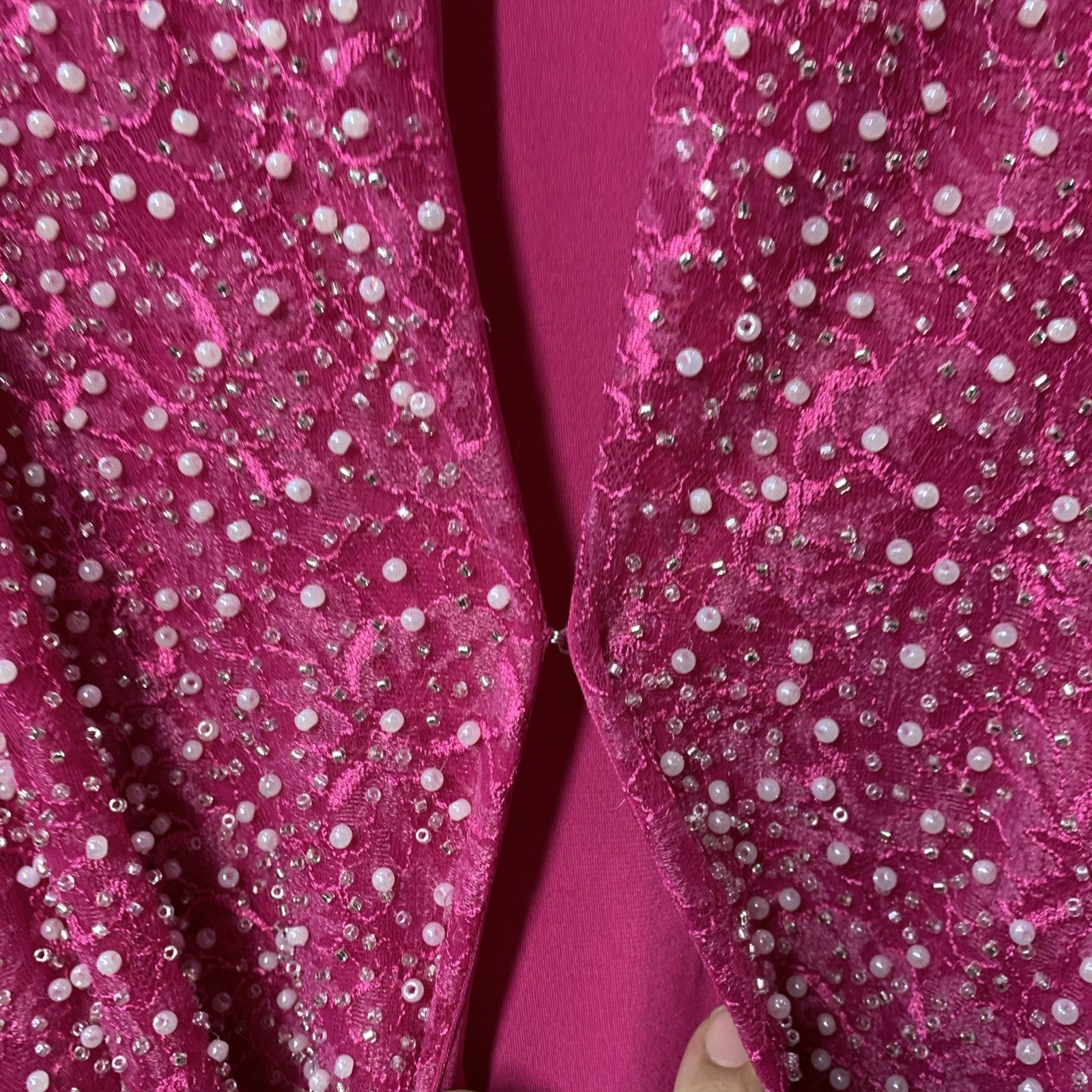 Dress The Population Kirsi Pearl Detail Dress Cocktail Party Long Sleeve Sz XXL