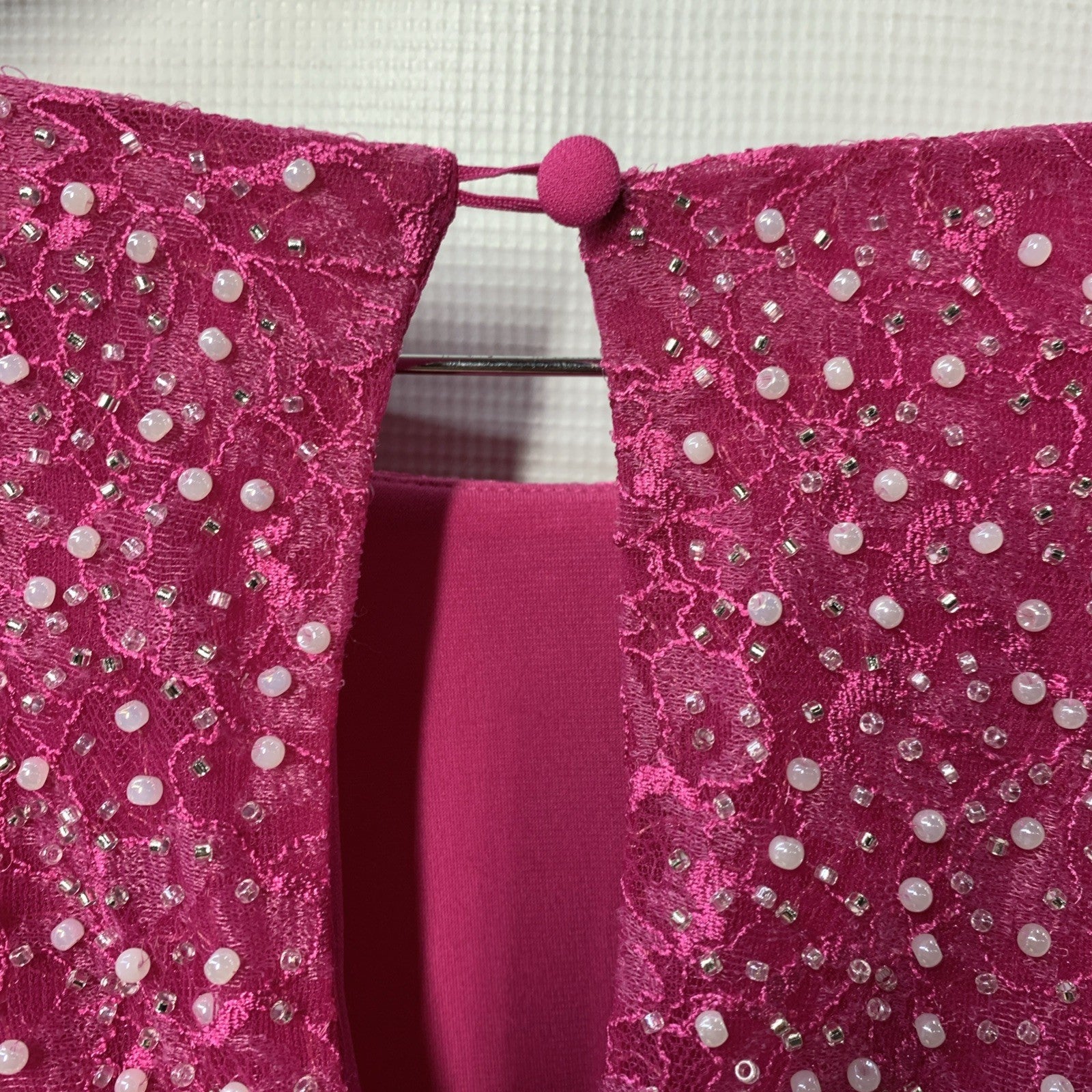 Dress The Population Kirsi Pearl Detail Dress Cocktail Party Long Sleeve Sz XXL