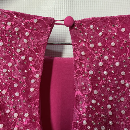 Dress The Population Kirsi Pearl Detail Dress Cocktail Party Long Sleeve Sz XXL