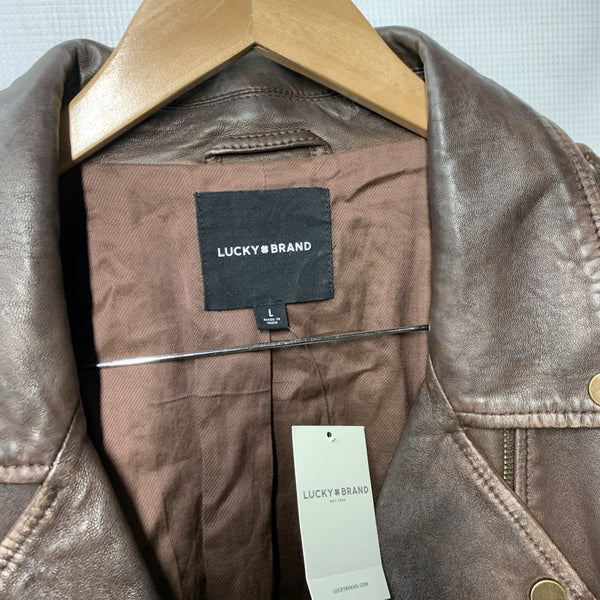 Lucky Brand Women's Jacket Classic Moto Biker Style Long Sleeve w/Pocket Size L