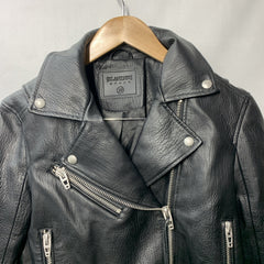 BlankNYC Women's Moto Biker Jacket Long Sleeve Collar with Pockets Size XS Black