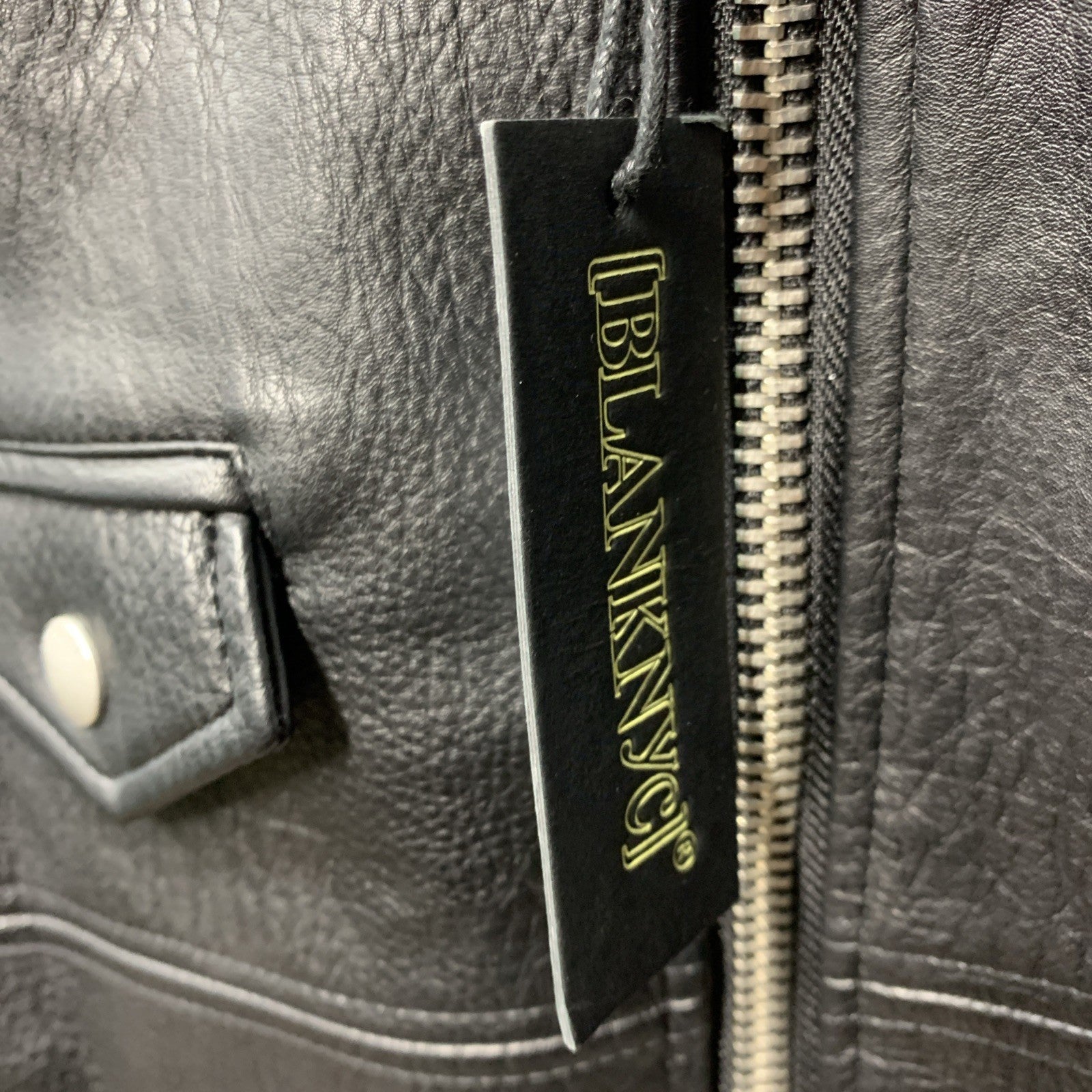 BlankNYC Women's Moto Biker Jacket Long Sleeve Collar with Pockets Size XS Black