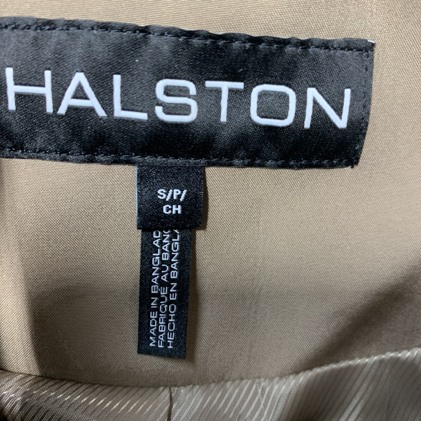 Halston Women’s Belted Trench Coat Long Sleeve Collared with Pocket Size Small