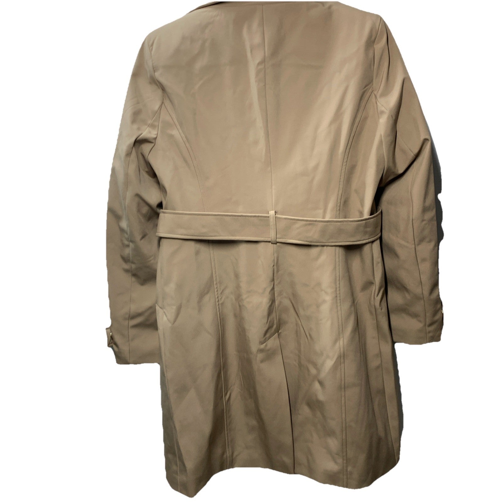 Halston Women’s Belted Trench Coat Long Sleeve Collared with Pocket Size Small