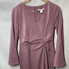 London Times Women's Dress V-Neck Side Twist Flare SLV Sheath with Slit Size 4