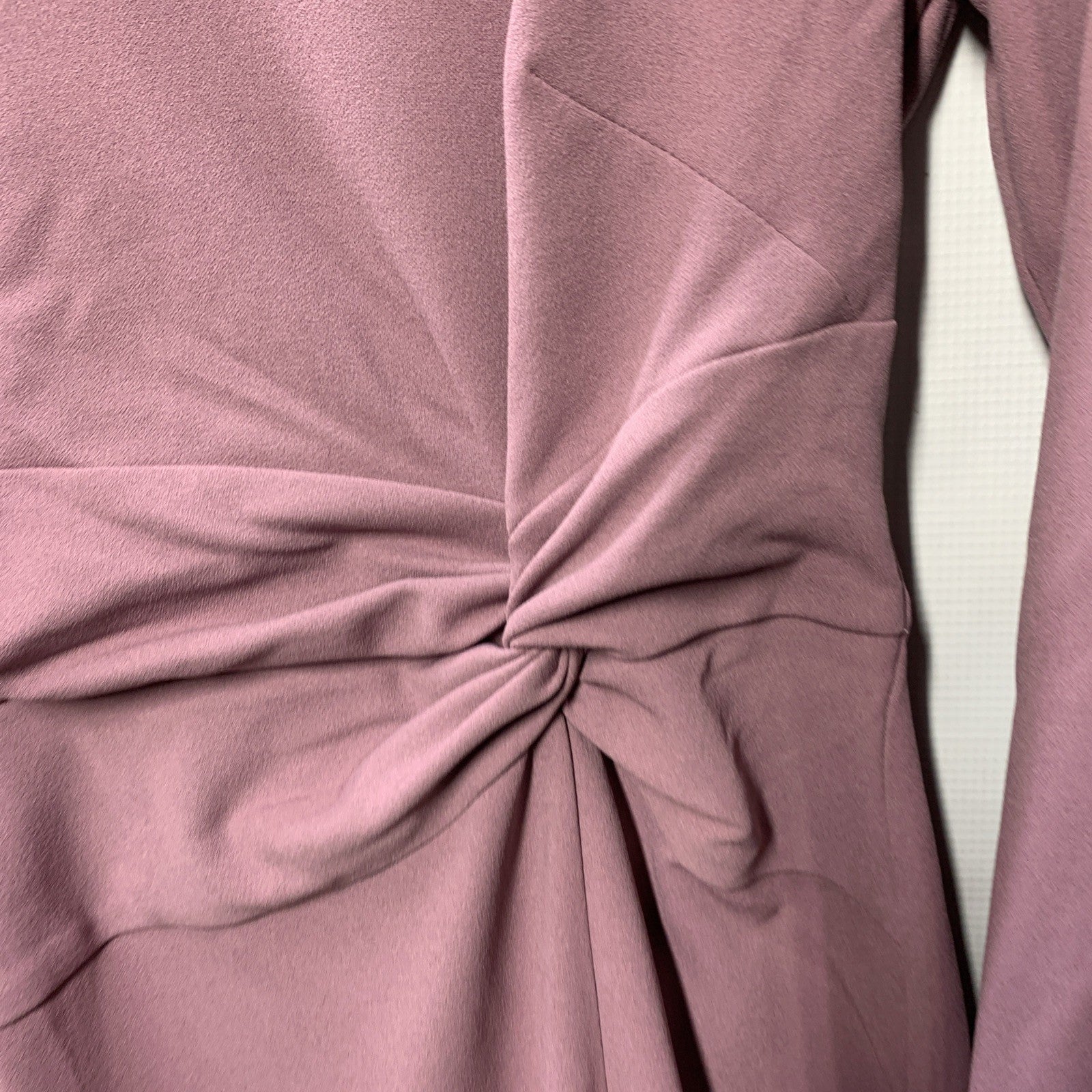 London Times Women's Dress V-Neck Side Twist Flare SLV Sheath with Slit Size 4