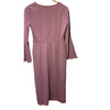 London Times Women's Dress V-Neck Side Twist Flare SLV Sheath with Slit Size 4