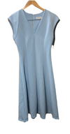 CALVIN KLEIN V-Neck Fit & Flare Midi Dress Cap Sleeve Formal Elegant Size 2