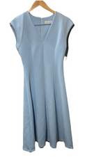 CALVIN KLEIN V-Neck Fit & Flare Midi Dress Cap Sleeve Formal Elegant Size 2