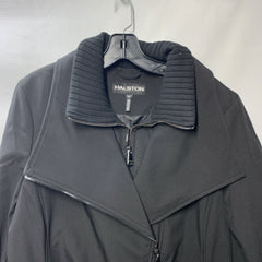 Halston Women’s Black Belted Trench Coat Long Sleeve Collared w/Pocket Size XL