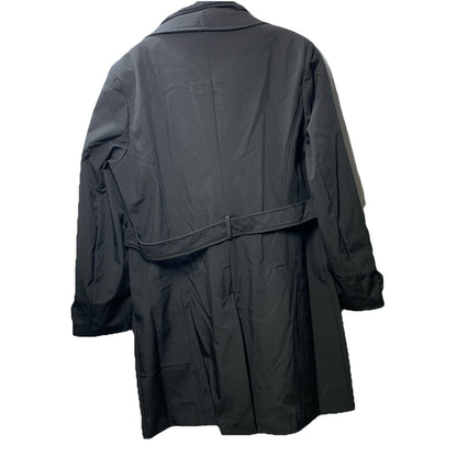 Halston Women’s Black Belted Trench Coat Long Sleeve Collared w/Pocket Size XL