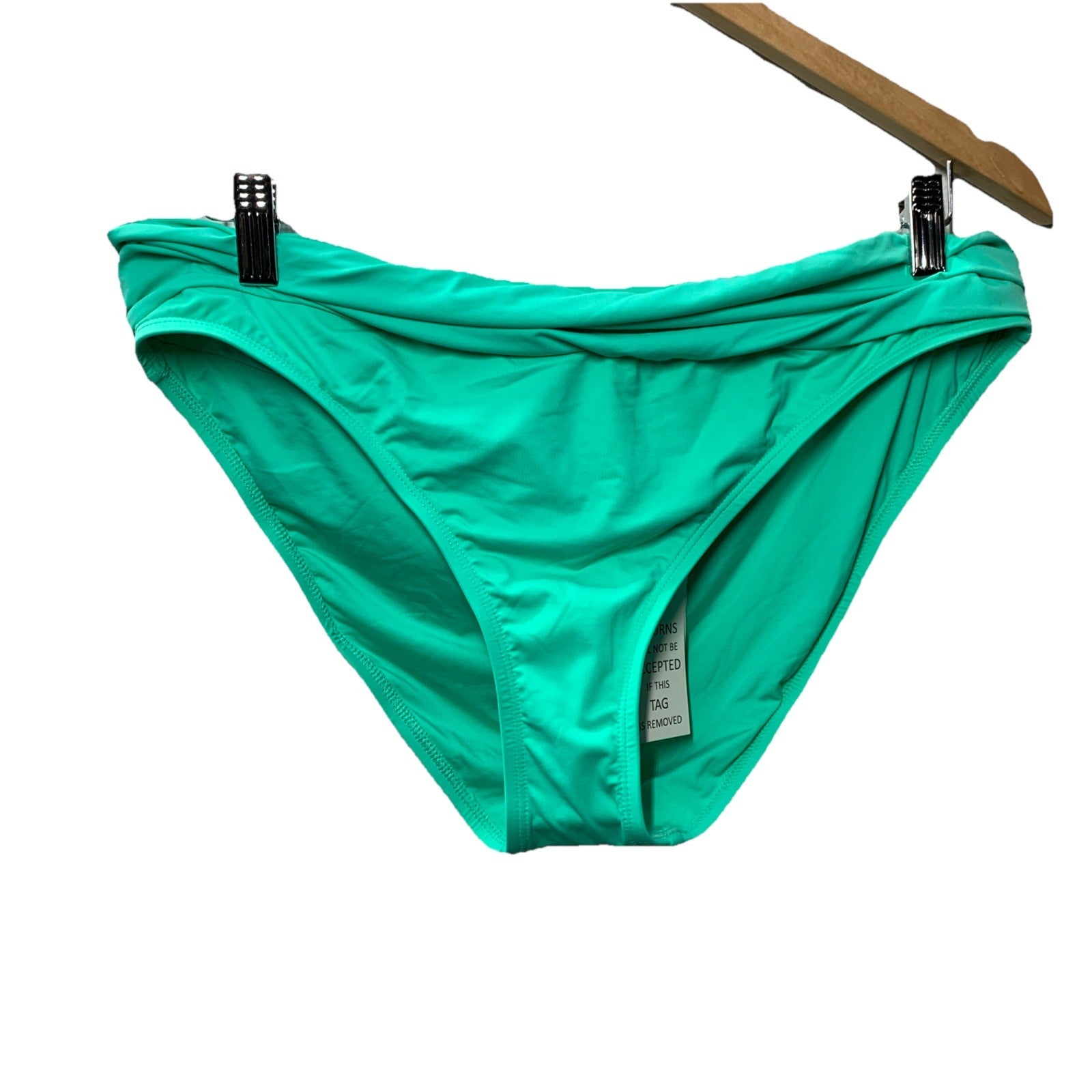 La Blanca Island Goddess Shirred Seafoam Hipster Bikini Bottom LB0IG95 Size 14