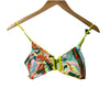 Maaji Reversible Bikini Top Size Medium Swimwear Beach Outdoor Lime Yellow/Flora