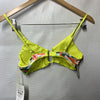 Maaji Reversible Bikini Top Size Medium Swimwear Beach Outdoor Lime Yellow/Flora