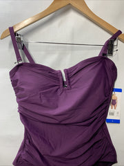 DKNY Women’s One Piece Swimsuit Bathing Suit Swimwear Purple 1943727 Size Large