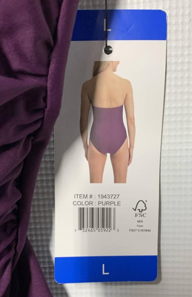 DKNY Women’s One Piece Swimsuit Bathing Suit Swimwear Purple 1943727 Size Large