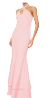 Likely Nia Mermaid Gown Maxi Sleeveless Keyhole Halter Neck Pink Elegant Size 0