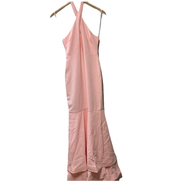Likely Nia Mermaid Gown Maxi Sleeveless Keyhole Halter Neck Pink Elegant Size 0
