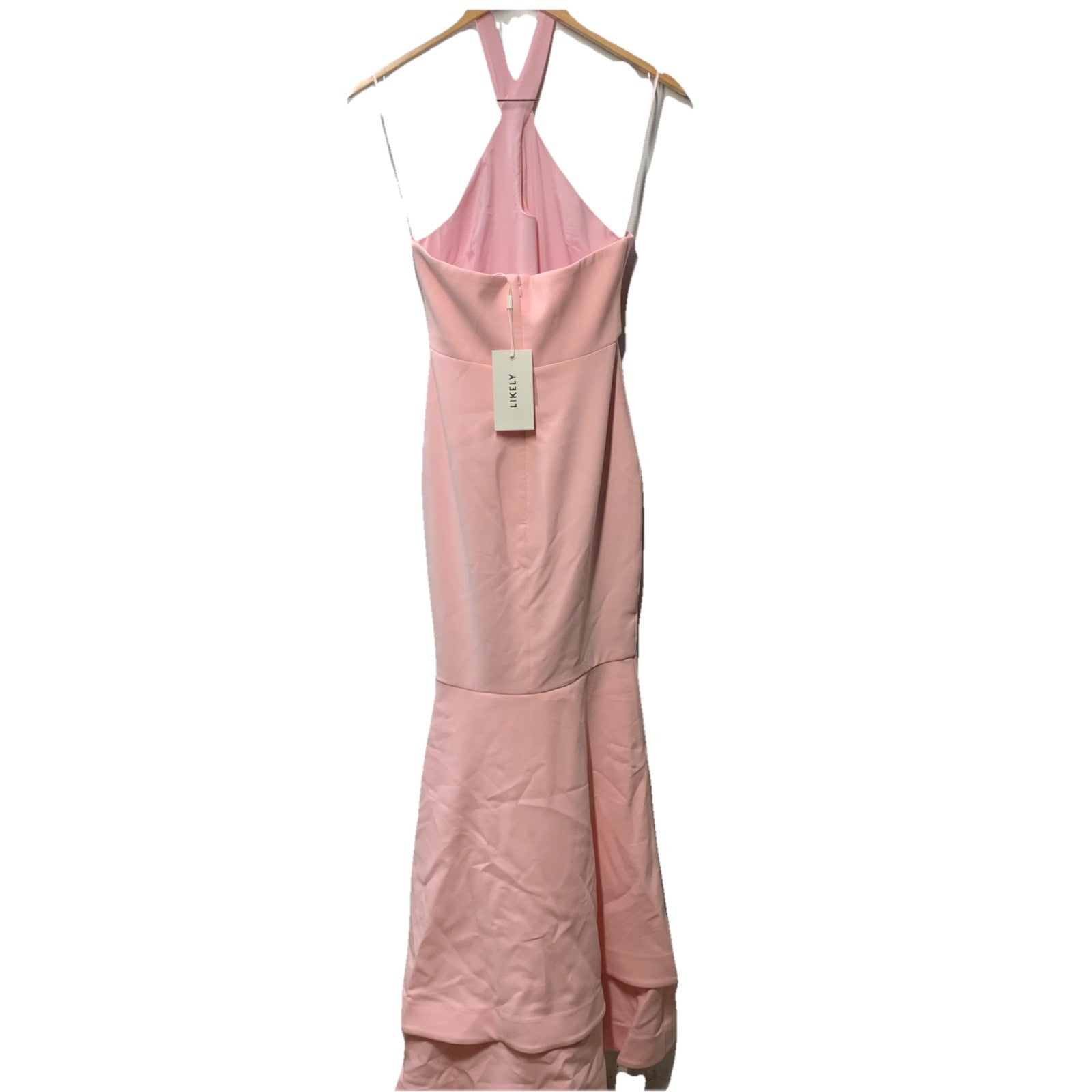 Likely Nia Mermaid Gown Maxi Sleeveless Keyhole Halter Neck Pink Elegant Size 0