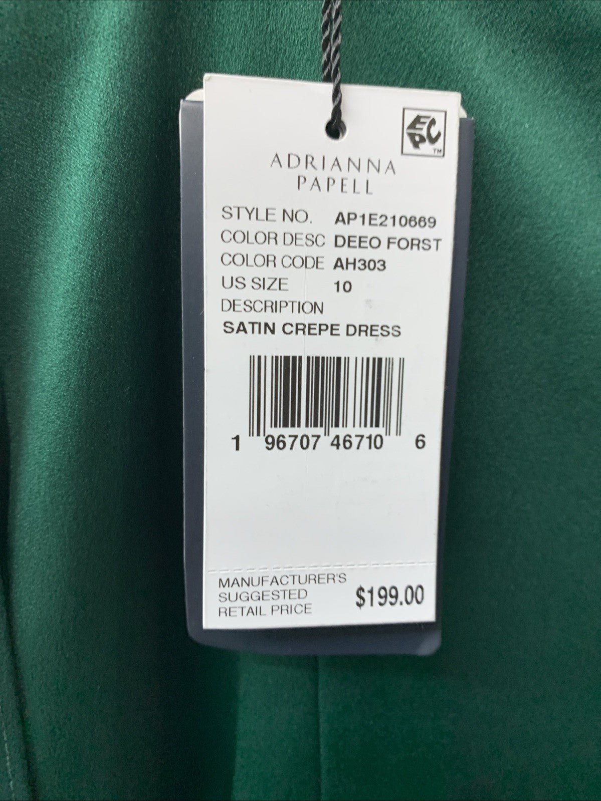 Adrianna Papell Satin Crepe One Shoulder Party Dress Metal Ring Accent Size 10