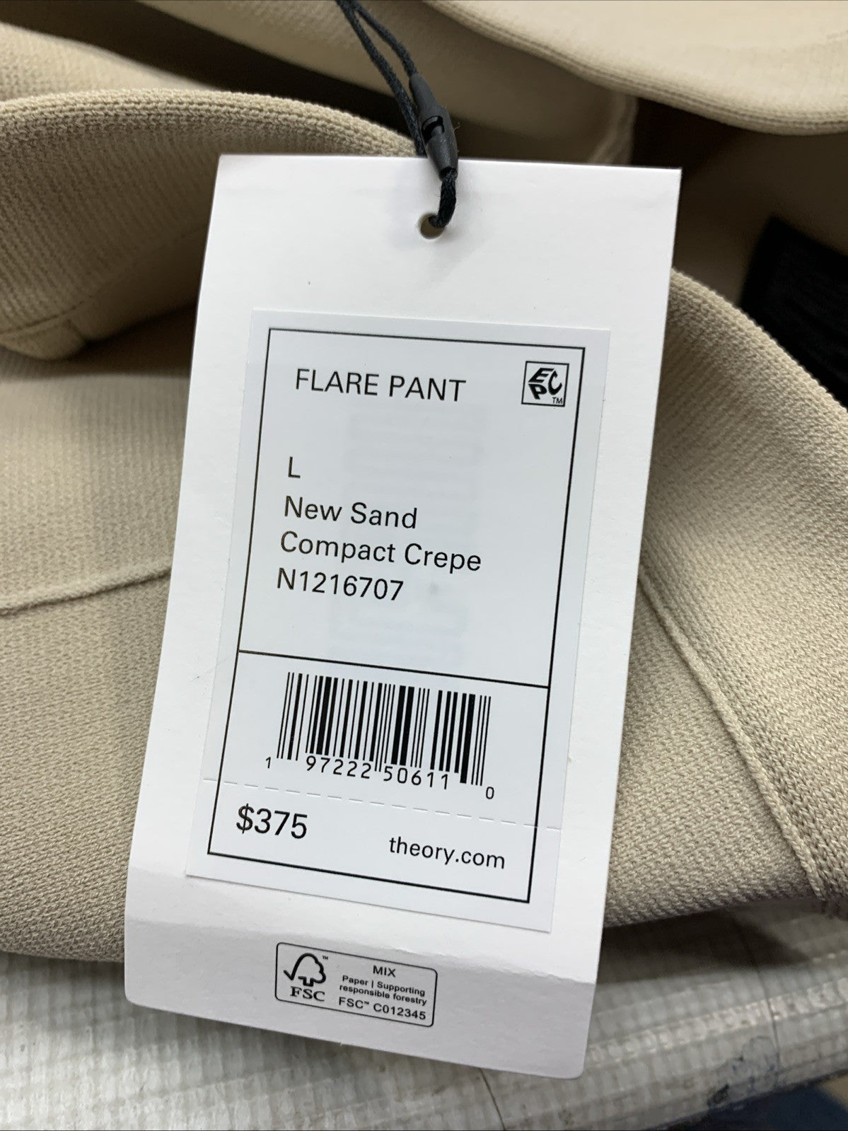 Theory Women's Flare Long Dress Pant Compact Crepe Formal Business Classic Sz L
