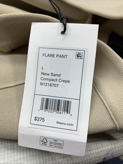 Theory Women's Flare Long Dress Pant Compact Crepe Formal Business Classic Sz L