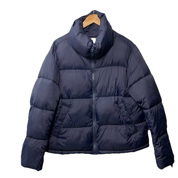 Hudson 1896893 Women's Short Puffer Jacket Long Sleeve Full-zip Size M Navy