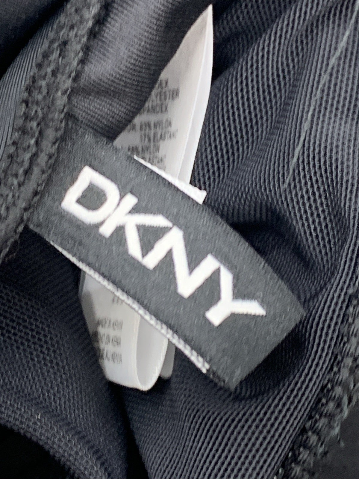 DKNY Women's Surplice Ruched Spaghetti Strap One Piece Swimsuit Size M Black