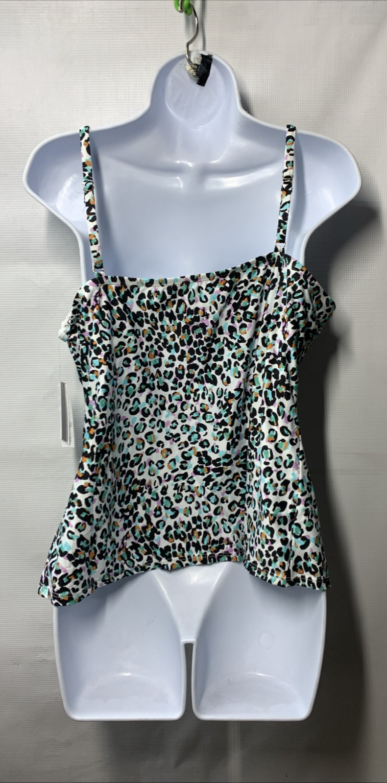 24th & Ocean TF4AB89 Swimsuit Cutout High Neck Tankini Top Swimwear Size XL