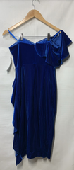 Aidan Mattox Women's Off The Shoulder Ruffle Sheath Dress Deep Ocean Size 6